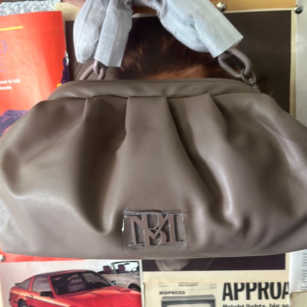 Badgley Mischka Taupe Shoulder Bag